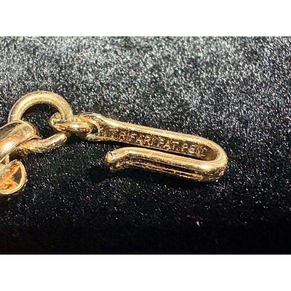 Trifari Gold Tone Teardrop Necklace with Rhinestones Choker Style - Picture 7 of 13